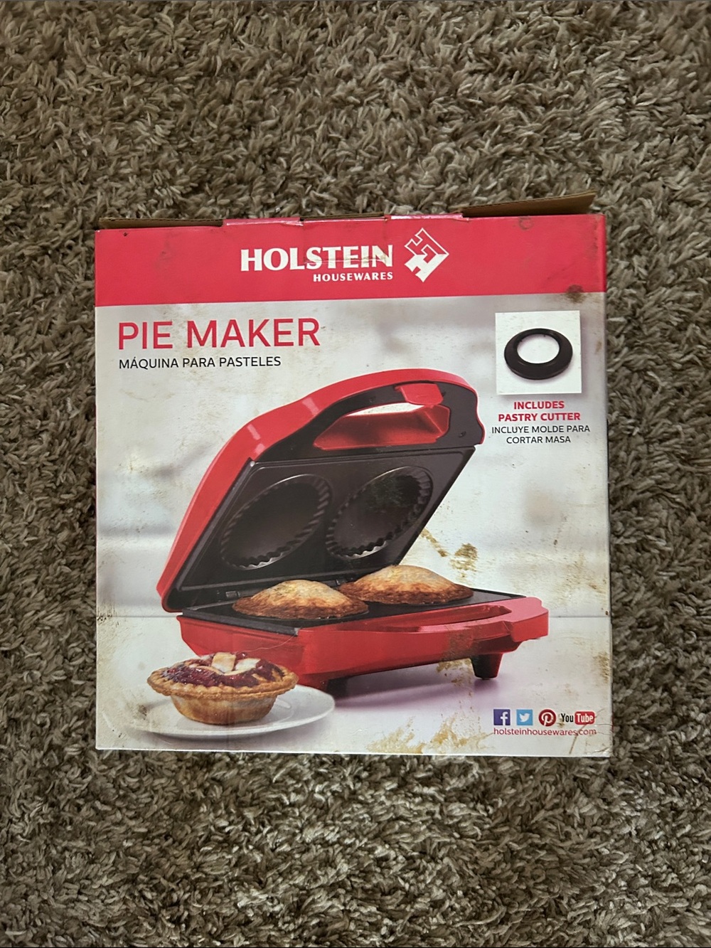 Red Pie Maker - 2-Cup Electric Pie Press